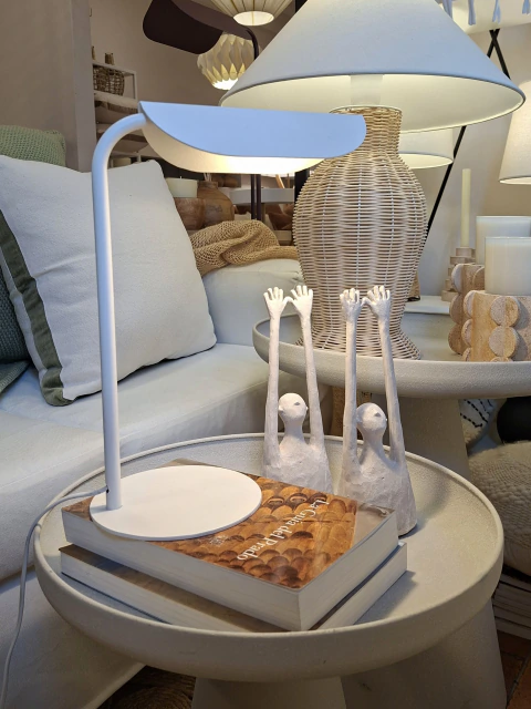 LAMPARA DE MESA METALICA BOOK BLANCA