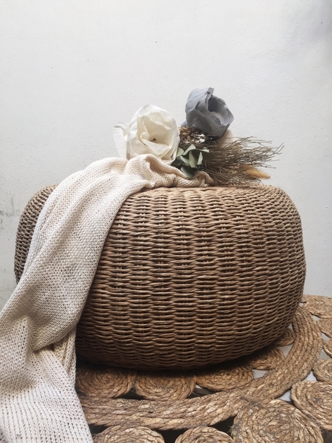 POUF REDONDO TEJIDO KRAFT GRANDE - buy online