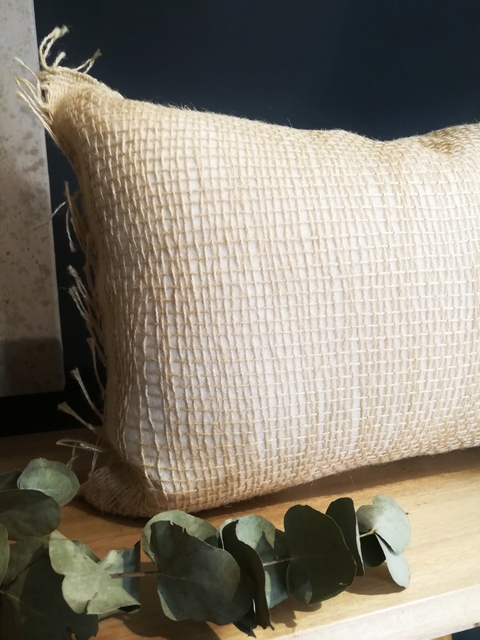 ALMOHADÓN RECTANGULAR TELAR DE YUTE Y TUSSOR ALGODÓN - comprar online