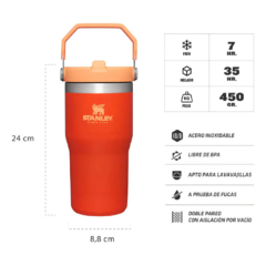 Vaso térmico Stanley Flip Straw Tigerlily 591 Ml. (AB47362) en internet