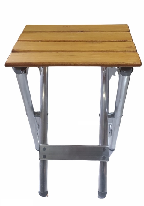 Banquito De Aluminio y Madera Muy liviana Súper Plegable!