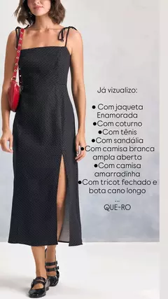 VESTIDO MIDI POA COM FENDA na internet