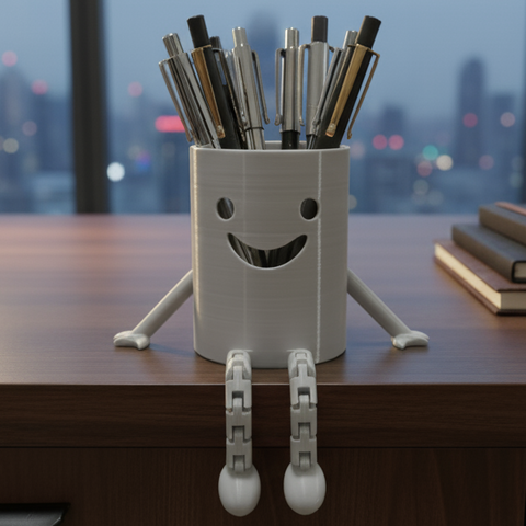 Porta Canetas Lápis Organizador de mesa escritório - Boneco Articulado - Home Office - Impressão 3D - comprar online