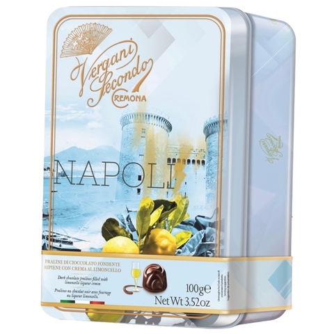 Vergani Lata Praline chocoFondente c/Limoncello x100grs