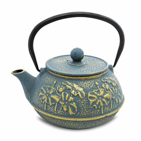 Tetera de Hierro FLOWER BLUE & GOLD x900ml