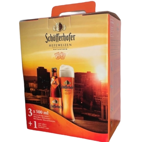 Schofferhofer Estuche Surtidas 3x500ml +vaso