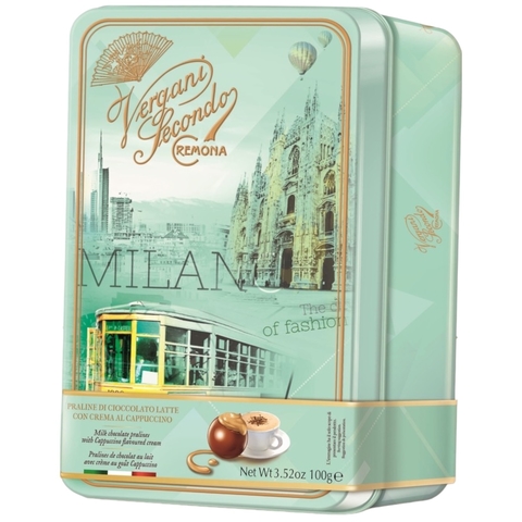 Vergani Lata Praline Crema Capuccino x100 grs