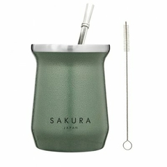 Sakura Mate verde 236 ML con bombilla y limpiador