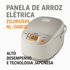 Panela de Arroz Elétrica Zojirushi NL-DAB18 1,8L Branco com Prata | Timer Digital + Tecnologia Japonesa Fuzzy Logic - comprar online