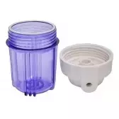 Filtro para Chuveiro Elétrico 5" x 2,5" + chave + elemento filtrante – Compatível com Carcaça Padrão, Retém Cloro e Impurezas - Kemflo 