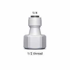 CONECTOR P/ TORNEIRA ROSCA FÊMEA 1/2" P/ MANGUEIRA 1/4" ROSCA BSP - Kemflo 