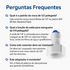 Conector Torneira 1/2" Fêmea p/ Mangueira 1/4" BSP – Filtro de Água - comprar online