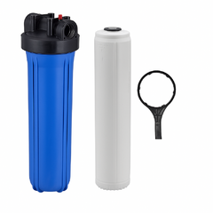 Filtro de Água com Carcaça 20" Azul + Cartucho de Resina para Remoção de Ferro + Chave de Aperto - comprar online