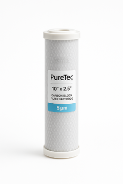 Refil de Carvão Ativado PureTec 10″ x 2 ½″ • 5 µm NSF – Reduz 98 % do Cloro, Odores e Sabores - comprar online