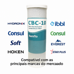 Filtro Carvão Ativado Kemflo 10×2,5 5 µm Alta Adsorção 22 m³ Para Carcaça 10×2,5 - comprar online