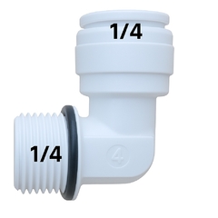 2 Cotovelos 1/4 Mangueira x 1/8 Rosca | Carcaça Osmose até 150GPD – Kemflo - Kemflo 