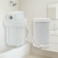 Filtro para Chuveiro Elétrico 5" x 2,5" + chave + elemento filtrante – Compatível com Carcaça Padrão, Retém Cloro e Impurezas na internet