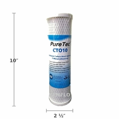 Refil de Carvão Ativado PureTec 10″ x 2 ½″ • 5 µm NSF – Reduz 98 % do Cloro, Odores e Sabores - loja online