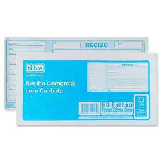 Recibo Comercial com Canhoto Tilibra - 50 Folhas - Formato 206 mm x 105 mm