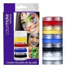 Tinta Cremosa Facial Colormake - Kit 5 Núcleos (4g Cada Pote)