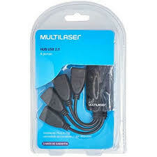 Hub USB 2.0 Multilaser 4 Portas Alta Velocidade