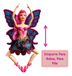 Boneca Bailarina Fada com Asas Articuladas e Vestido Rosa Brilhante - comprar online
