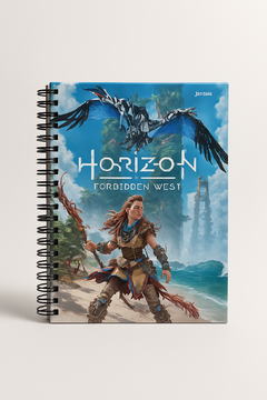 Caderno Universitário 1 Matéria Horizon Forbidden West Jandaia Capa Dura 80 Folhas