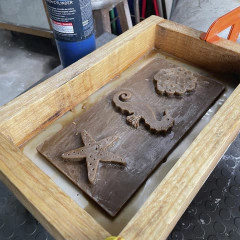 casting con vidrio de botellas