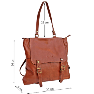 Mochila DYMS cuero con solapa - A 4455