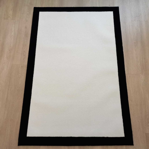 Alfombra Border Blanco y Negro 1.10 x 1.65 m