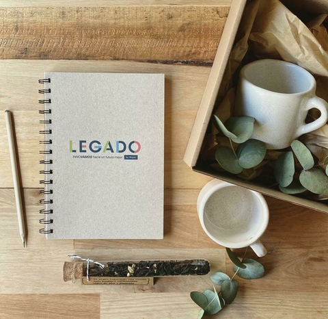 Kit de cuaderno y taza artesanal