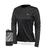 Camiseta térmica de mujer de color negro, con mangas largas, tejido técnico ideal para climas fríos, rápida evaporación de la transpiración, de secado ultra rápido 