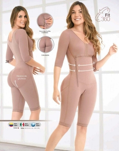 FAJAS FAJATE Ref/11387-RODILLA BRASIER MANGAS CIERRE LATERAL Y PERINEAL FIT 360