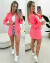 Blazer Alfaiataria com Bolso Falso Rosa Pink 35054