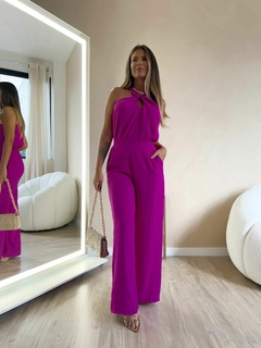 Blusa Básica Sem Manga Gola Transpassada Roxa 35068 na internet