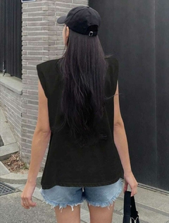 Blusa Muscle Tee Preto 35021 - Fashion Pink Moda Feminina