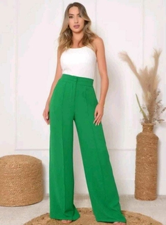 Calça Pantalona Tecido Duna Verde 35080