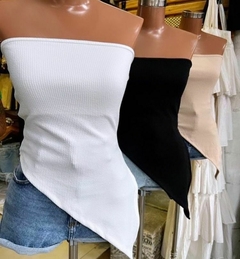 Blusa tomara que caia irregular