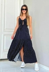 Vestido longo com fenda