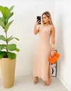 Vestido Regata Cor Lisa Com Bolsos Nude 35019