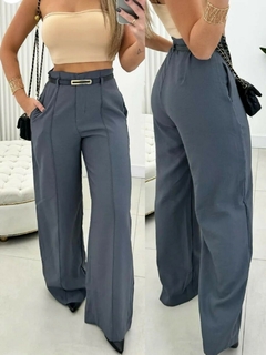Calça Pantalona Alfaiataria Cinza 35127