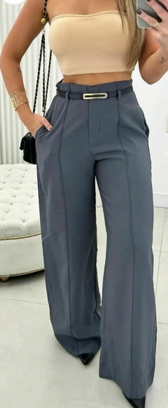 Calça Pantalona Alfaiataria Cinza 35127 na internet