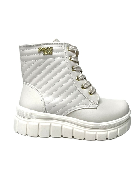 Stilo Rosé 23 - Juju - Bota Coturno Infantil Costuras Off White - FP2526OF