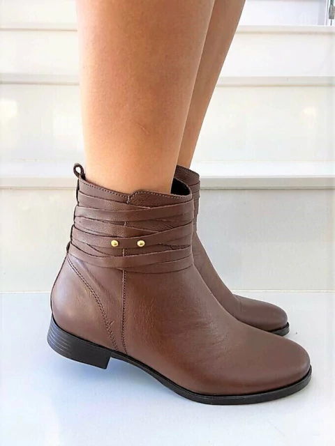 Newborn 23 - Cintia - Bota de Couro Legítimo Clássica Marrom - 9840TM