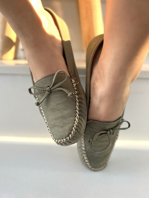 Kafifa KP. 23 - Tamires - Mocassim com Lacinho Verde Militar - BQ113VD