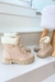 Stilo Rosé 22 - Lulu - Bota Coturno Infantil com Pelinhos Bege Marfim - FP7204BG - Kafifa Fashion