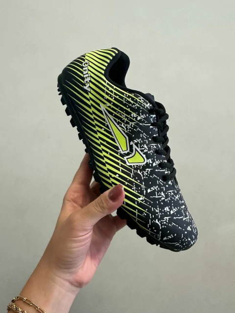 Onity 22 - Chuteira Society Preto Verde Limão - C18SPT