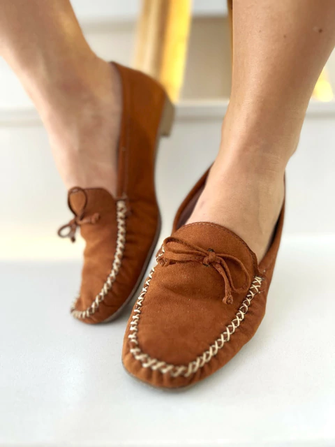 Kafifa KP. 23 - Tamires - Mocassim com Lacinho Marrom - BQ113MA