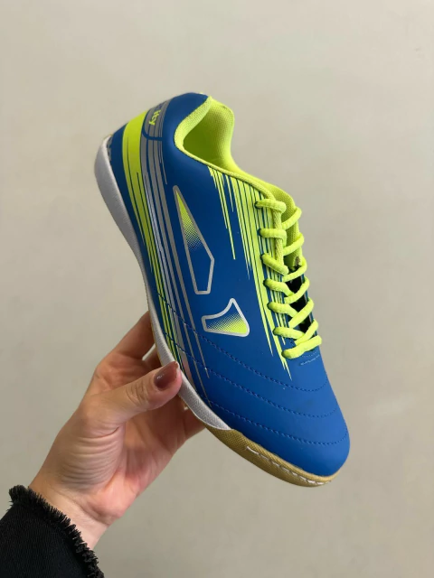 Onity 23 - Chuteira Futsal Indoor Azul Royal / Verde Lima - C20FAZ