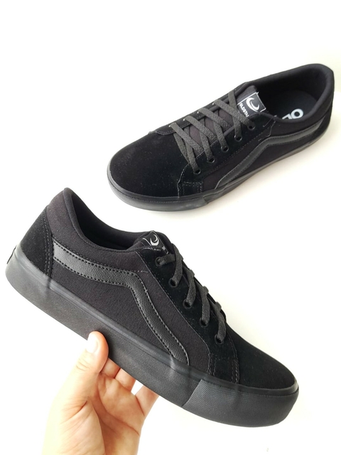Old Star 24 - Vans - Tênis de Lona Clássico Preto Sola Preta - 080PT